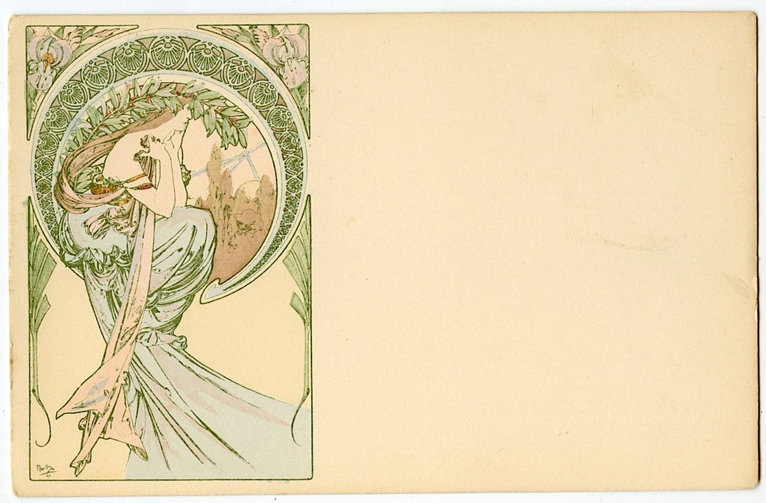 Mucha Authentic Postcard French Art Nouveau Ca. 1900 (1 of 2)