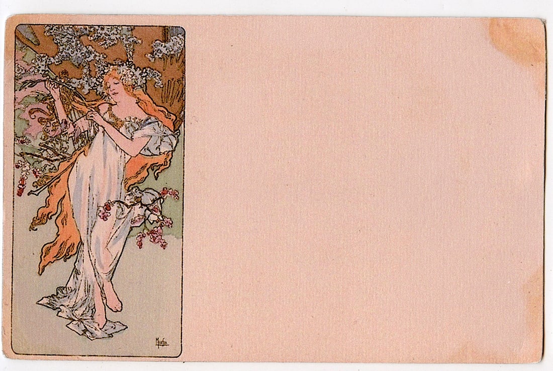 Mucha Authentic Postcard French Art Nouveau Ca. 1900 (1 of 2)