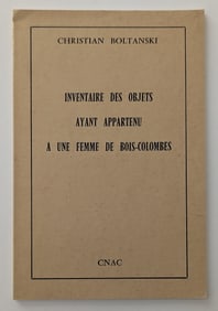 Scarce Paris, CNAC, 1974. In-8 broché Christian Boltanski