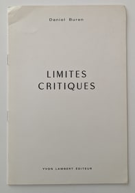 Daniel Buren - Limites Critiques - Yvon Lambert Editeur 1970