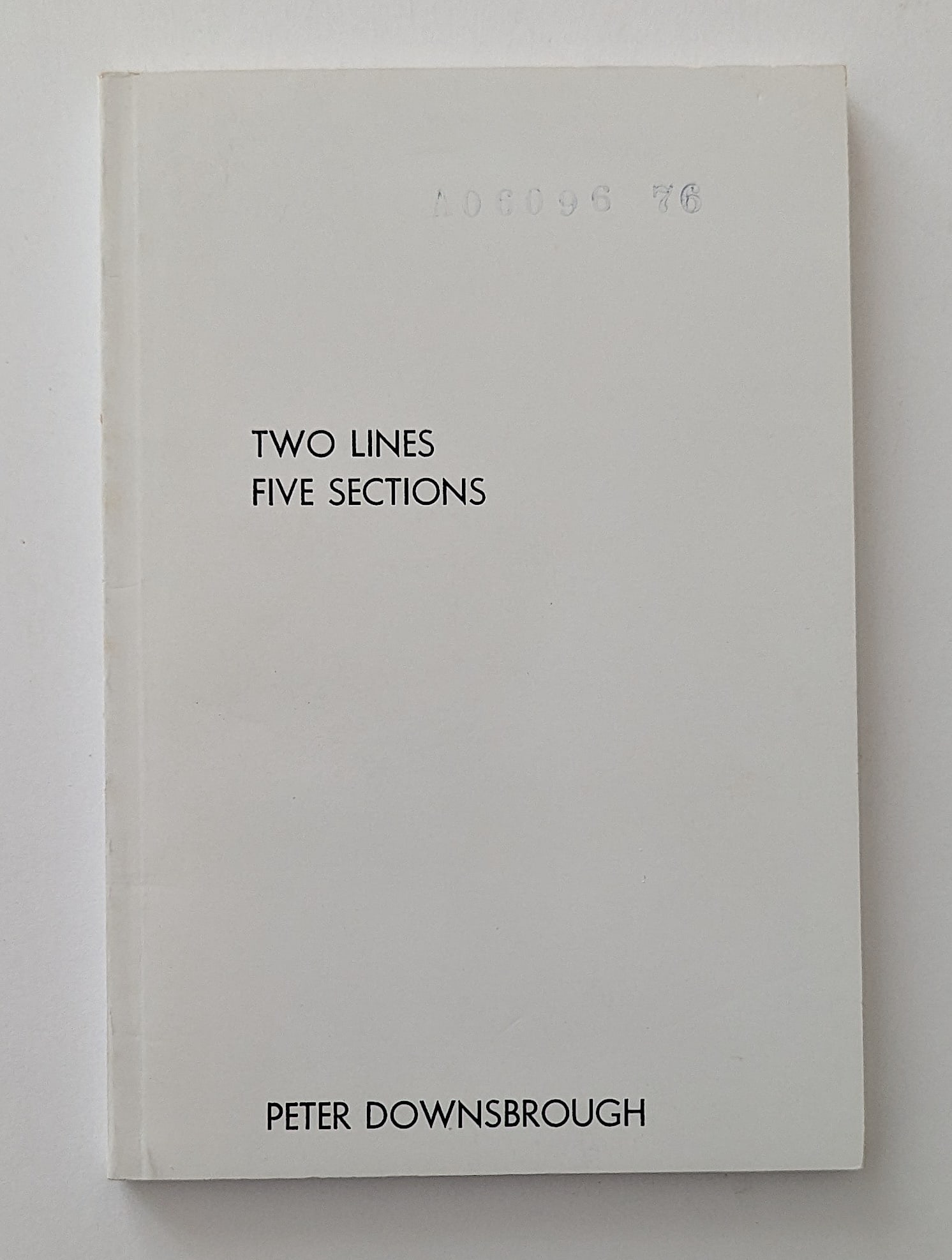 Peter Downsbrough Two Lines Five Sections, 1976 (1 of 3)