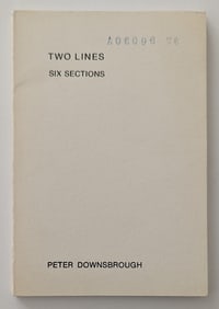 Peter Downsbrough Two Lines Five Sections, 1976