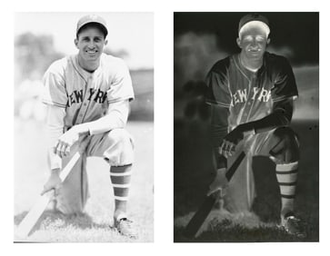 Vintage 1937 Defender Negative - Professional Baseball Player