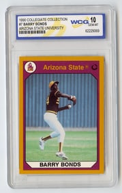1990 Collegiate Collection Baseball- #7 Barry Bonds- WCG Graded GEM-MT 10