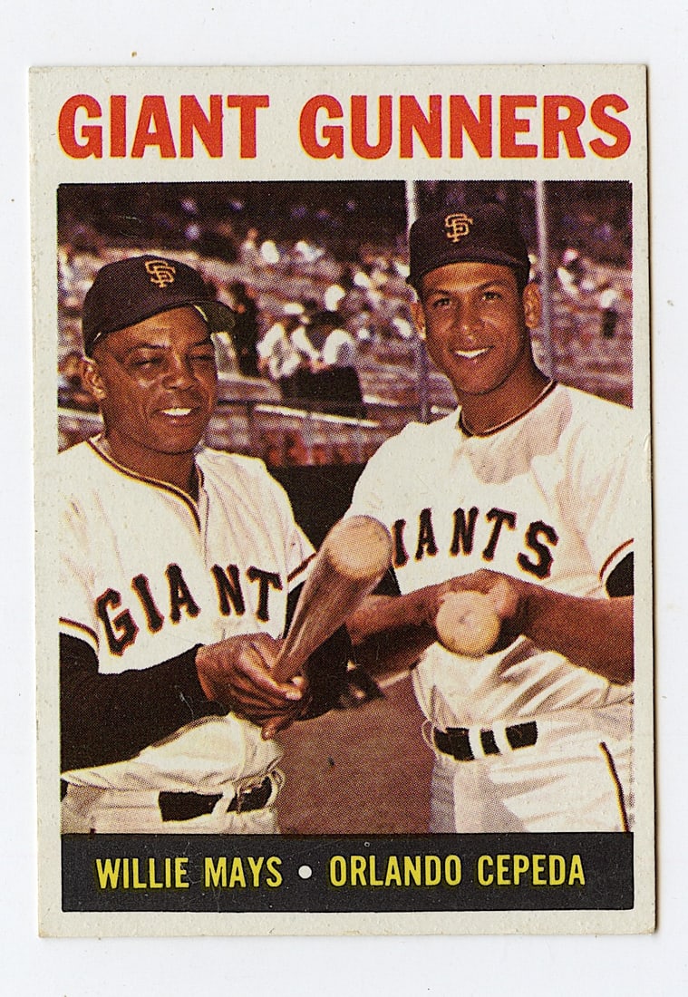 1964 Topps Baseball Card Giant Gunners Mays & Cepeda # 306 (1 of 2)