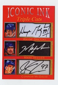 Iconic Ink Triple Cuts Gretzky, Messier, McDavid L. Ed. 1000