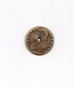 Silver Coin Collectors 1826 Bust Letter Edge Half Dollar Holed