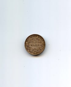 Germany Empire 1 Mark 1907 D, Silver, Coin