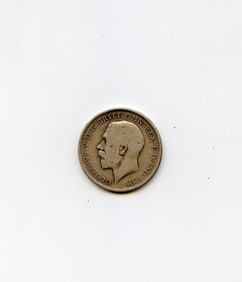 British Silver Coin - 1921 George V florin, two shillings
