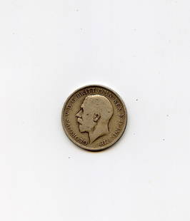 British Silver Coin - 1921 George V florin, two shillings: The provenance of this lot is from the estate of a deceased collector in Miami, FL.. We have included quality images to show it's actual condition. This lot is located in Boca Raton, Fl and its shipme