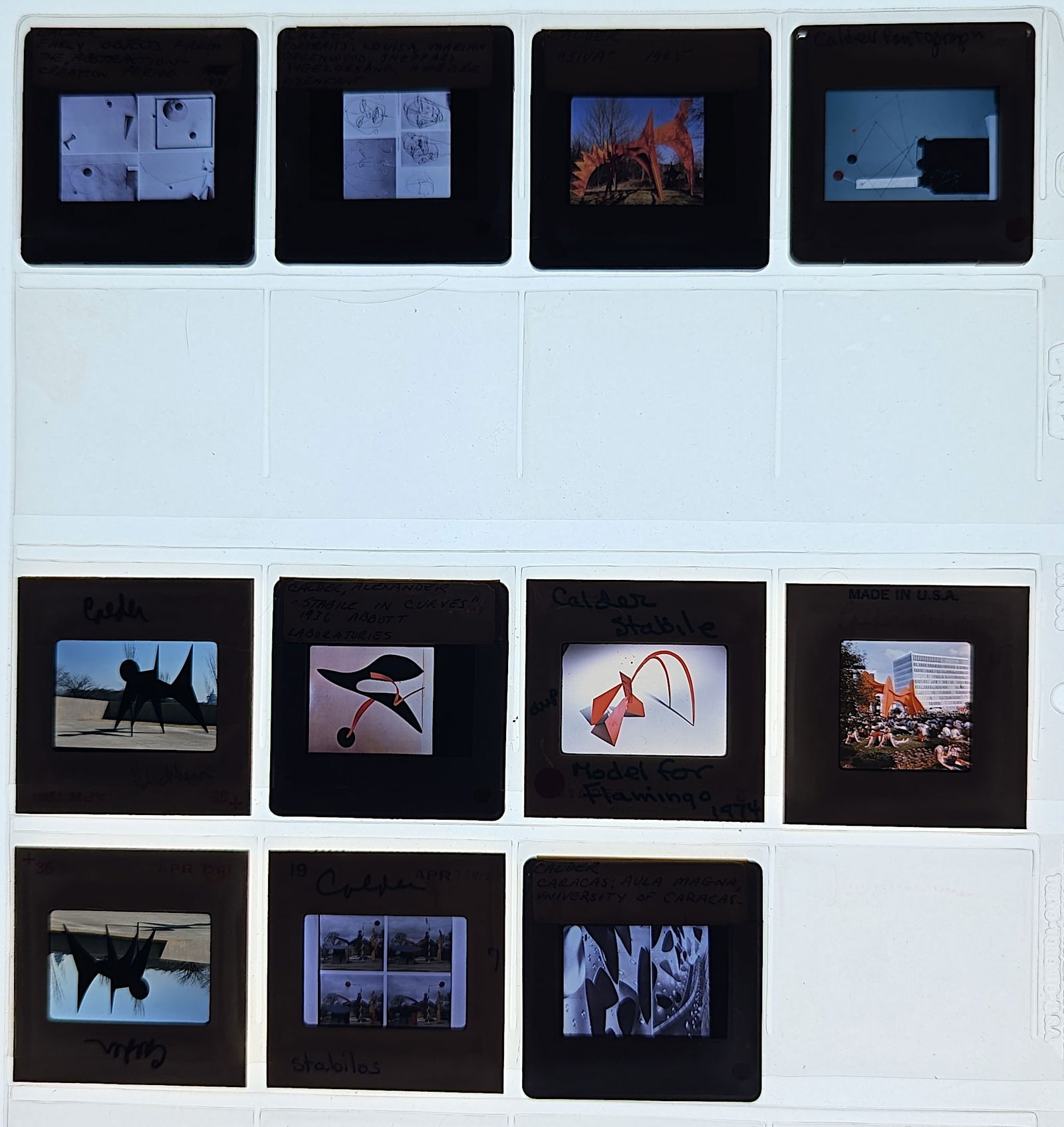 Museal Group 20th C. Set 35mm Art Slides ALEXANDER CALDER: The provenance of this lot is from the estate of a deceased formal art collector in Miami, FL. We have included quality images to show it's actual condition. This lot is located in Boca Raton, Fl and