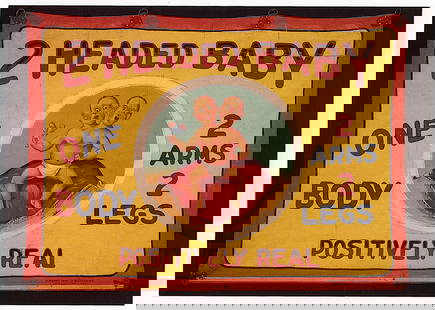Rare Circus Postcard Sideshow Banner by Fred G. Johnson 4.5" x 6": The provenance of this lot is from the archives of a fine collector in New Orleans. We have included quality images to show it's actual condition. This lot is located in Boca Raton, Fl and its shipmen