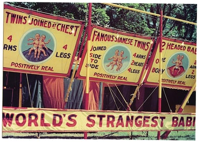 Rare Circus Postcard Sideshow Banner by Fred G. Johnson 4.5" x 6"