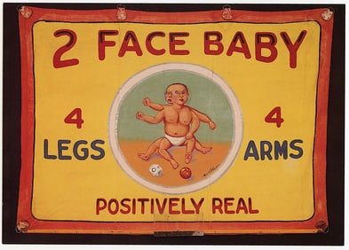 Rare Circus Postcard Sideshow Banner by Fred G. Johnson 4.5" x 6"