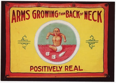 Rare Circus Postcard Sideshow Banner by Fred G. Johnson 4.5" x 6"