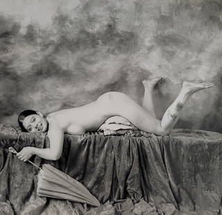 RUDOLF RADLINGER Signed Photograph Female Theatrical Nudism: This original silver gelatin was hand signed by the artist. The dimensions are 14" x 11" (sheet). ABOUT PIN-UP PHOTOS OF RUDOLF RADLINGER by ANDY ANTIPASS: "The super-high Romanticism of late-eighteen