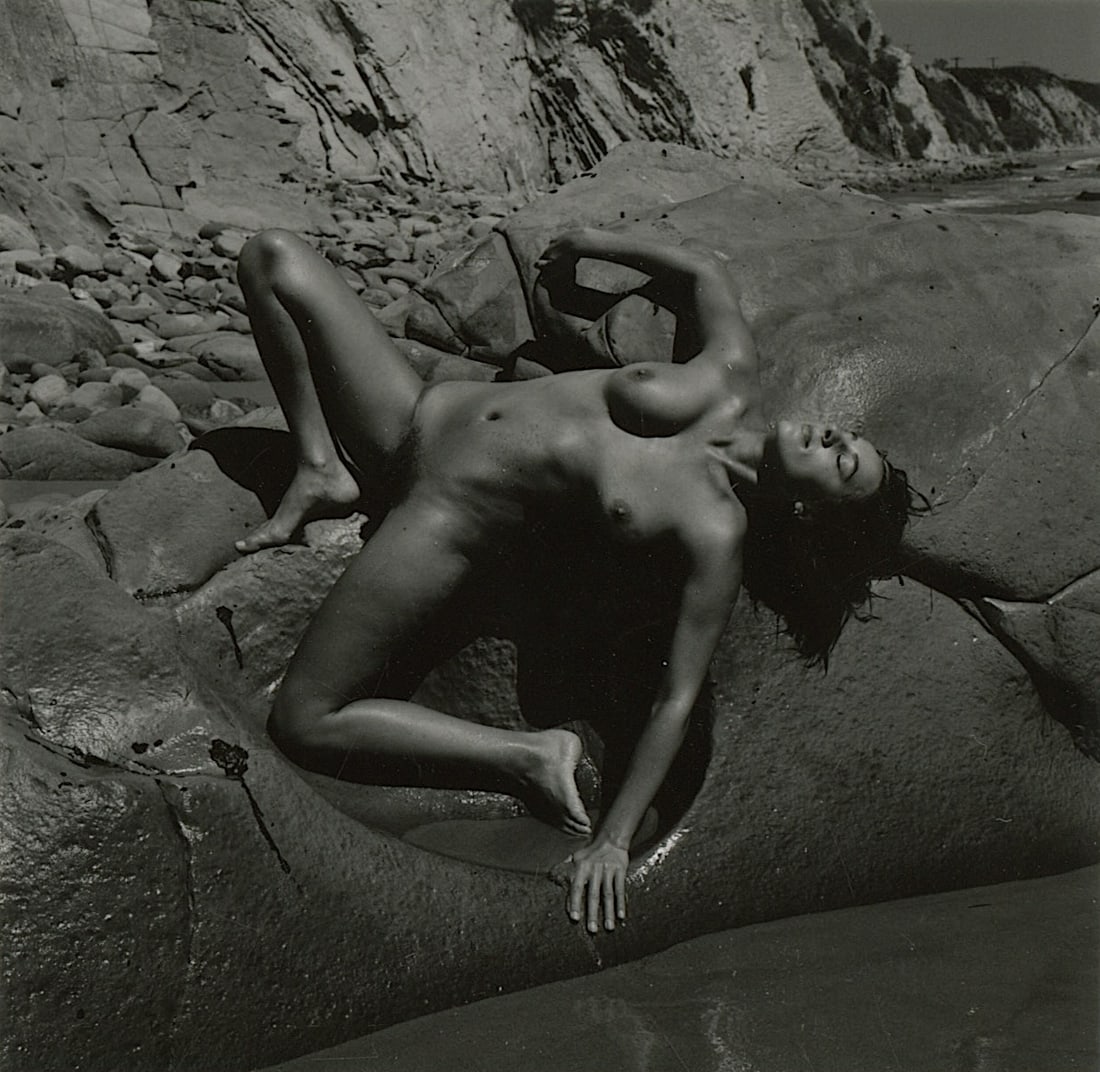 ANDRÉ DE DIENES Vintage Photo 1950s-1960s Nude Study: The provenance of this photo is from the archives of notable photographer André de Dienes.The dimensions are Approx. 2.75" x 2.75" (small variances can occur). This black and white gelatin photo was 