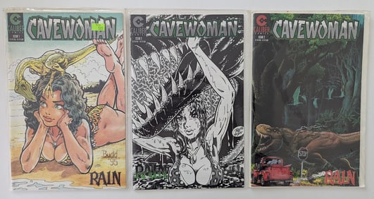 Vintage Set with 3 US Comics CAVEWOMN