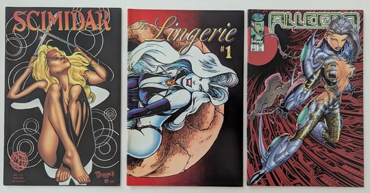 Vintage Set with 3 US Comics Scimidar, Lingerie, Allegra