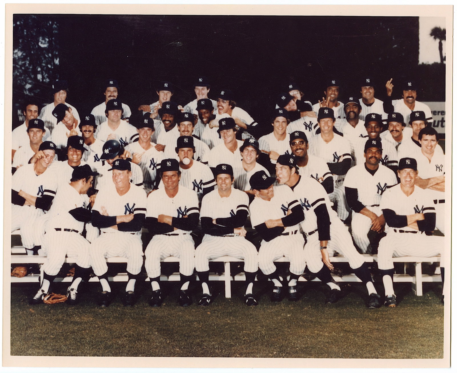 Vintage Photo NY Yankees 1980 Players with Funny Faces 8" x 10": The provenance of this lot is from the estate of a deceased collector in Miami, FL. We have included quality images to show it's actual condition. This lot is located in Boca Raton, Fl and its shipmen