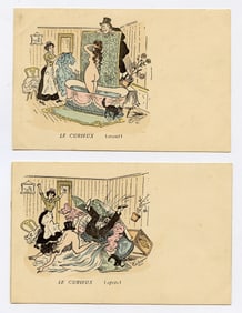 Antique Vintage Rare Set 2 Postcard Collectors ART NOUVEAU Illust.
