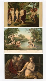 Antique Vintage Rare set 3 Postcard Collectors FINE ART
