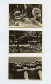 Vintage Set 3 Photo Ephemera Park Guell Gaudi, Barcelona 1954