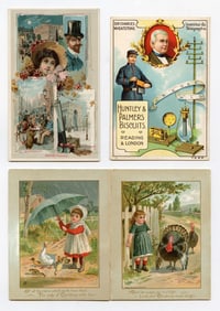 Antique Rare Set 3 Tradecards Ephemera