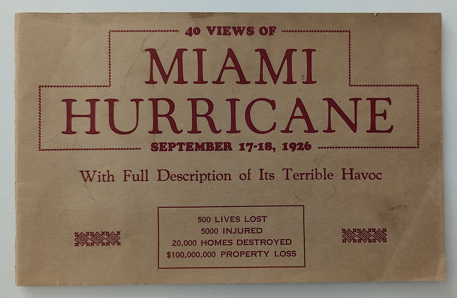 Vintage Ephemera THE FLORIDA HURRICANE 1926, Engravings (1 of 7)