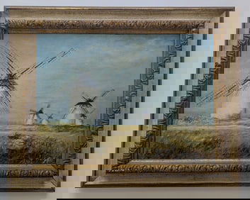 KAETHE HOELTZELL (1925-2013) Landscape with Windmills