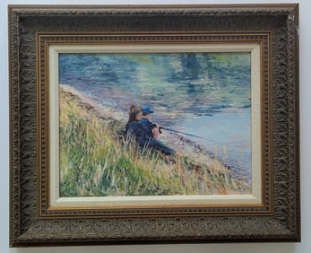 KAETHE HOELTZELL (1925-2013) Boys Fishing