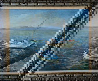 KAETHE HOELTZELL (1925-2013) Ocean View With Boats