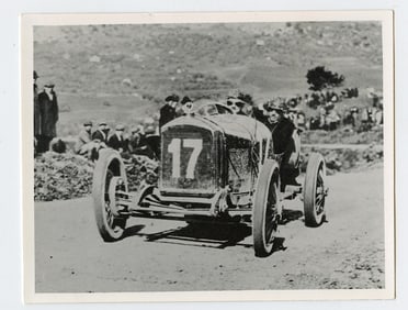 Vintage Photograph Pioneers Car Racing Peugeout