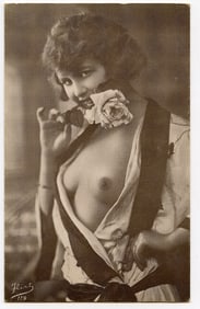 Antique Real Photo Rare Postcard Collectors French Pin Up