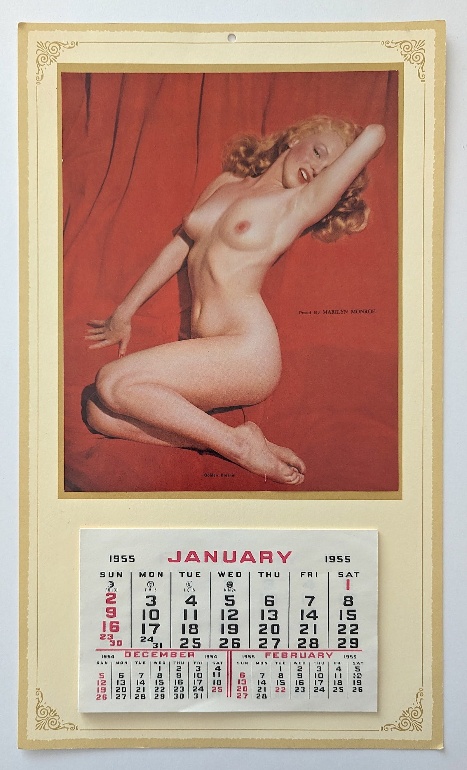 Vintage Reprod. MARILYN MONROE Pin Up Calendar 1955: The provenance of this lot is from a quality collector PBC. We have included quality scans to show it's actual condition. The dimensions are Approx. 17" x 10". This lot is located in Boca Raton, Fl an