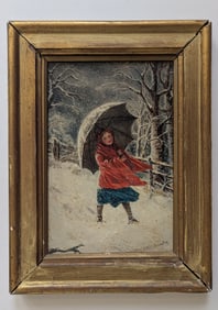 Antique Oil on Canvas Signed Dutch School 19th C.
