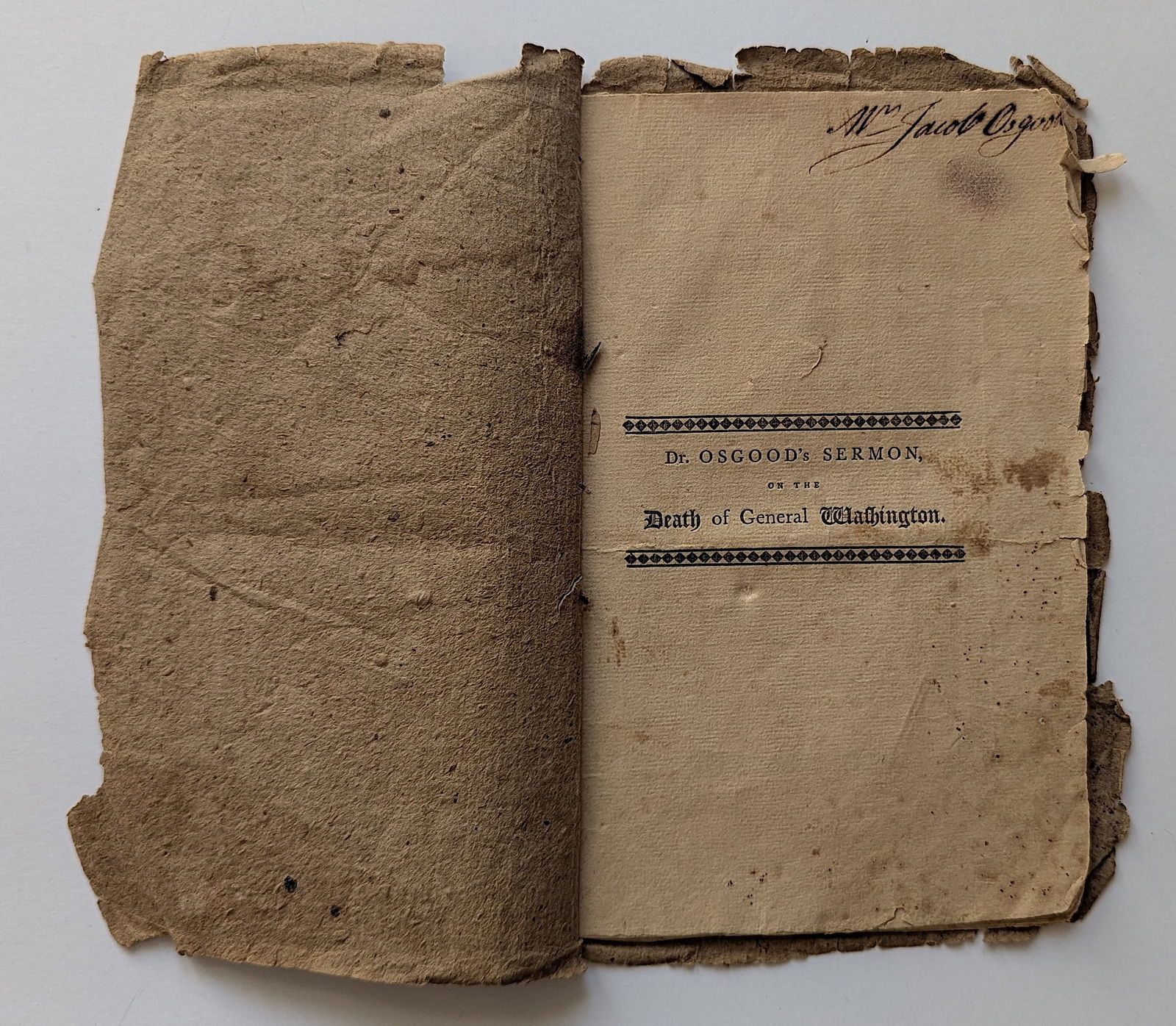 Discourse Death GEORGE WASHINGTON - Pastor Signed - 1799-1800 (1 of 7)