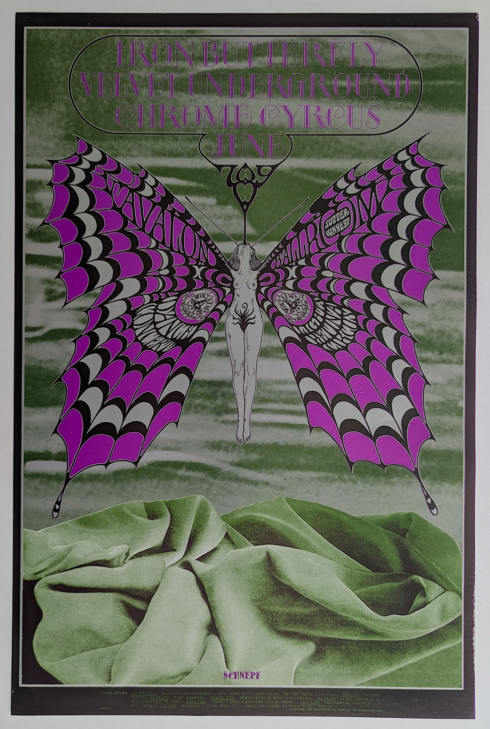 Original Poster ROBERT SCHNEPF for an Avalon Ballroom, 1968 (1 of 3)