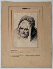 Vintage Lithography by Rembrandt Peale, del. "A Brown Study"