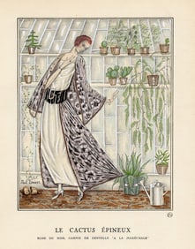 1920 Art Deco Gazette de Bon Ton Pochoir Cactus Epineux by Zenker