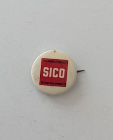 1930's SICO PETROLEUM PRODUCTS The Mark of Quality pinback button