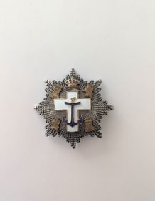 Spain, Kingdom. An Order Of Naval Merit With White Distinction, Ii Class Star