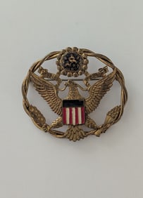 US PATRIOTIC HOME FRONT SWEETHEART ARMY EAGLE PIN LARGE SIZE