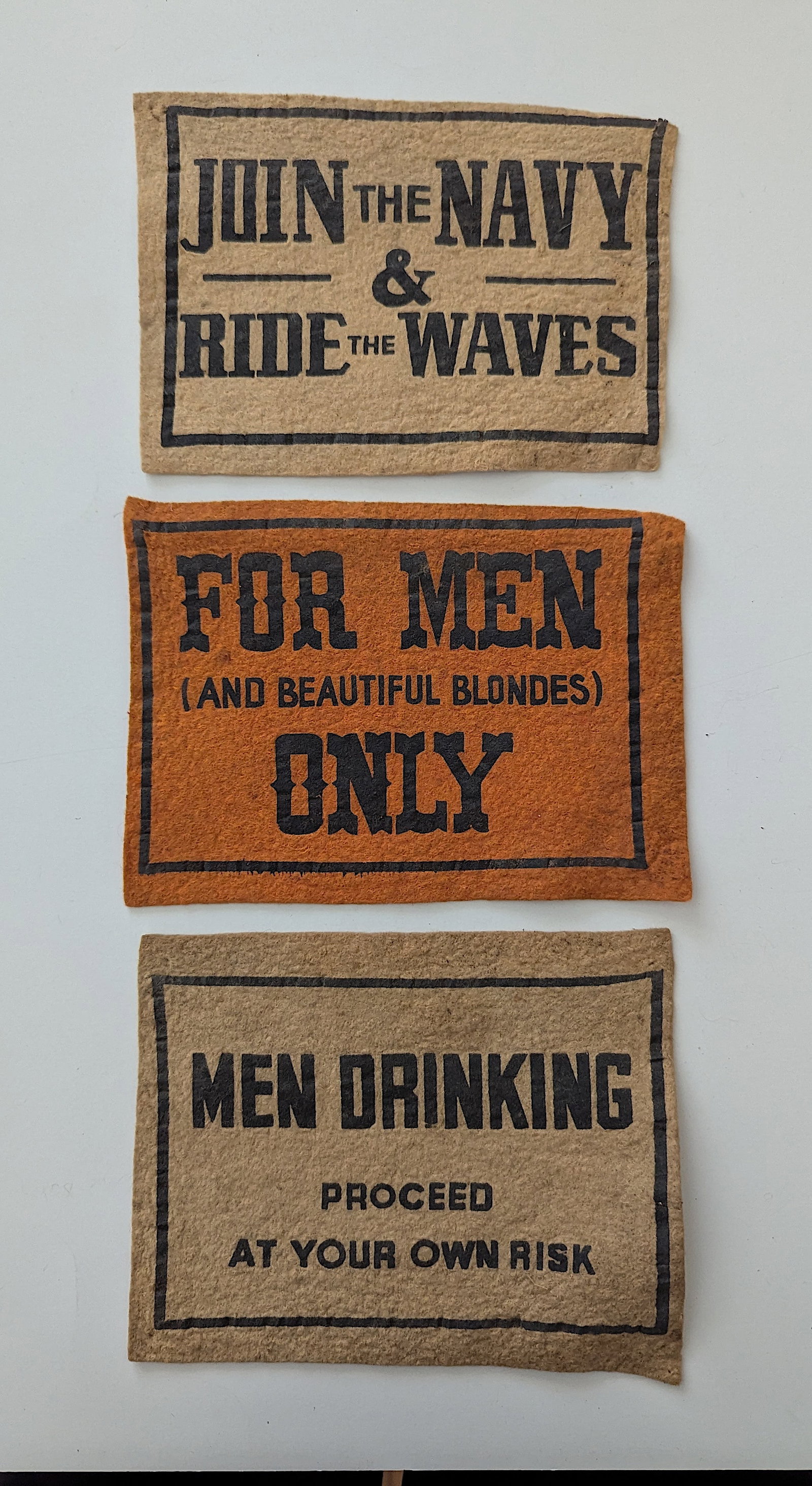Set 3 Vintage Originals Great WWII American Patchs Pacific War: The Approx dimensions are 6" x 7.5" (each). The provenance of this lot is from a quality collector PBC. Please see all the included images to read all related information. We have included quality sca