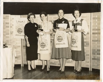 Vintage 1957 Photo Members Women's Bowling League Camp Leroy
