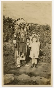 Antique Photo Chief Indian Native in Colorado Springs 5.75" x 3.5"