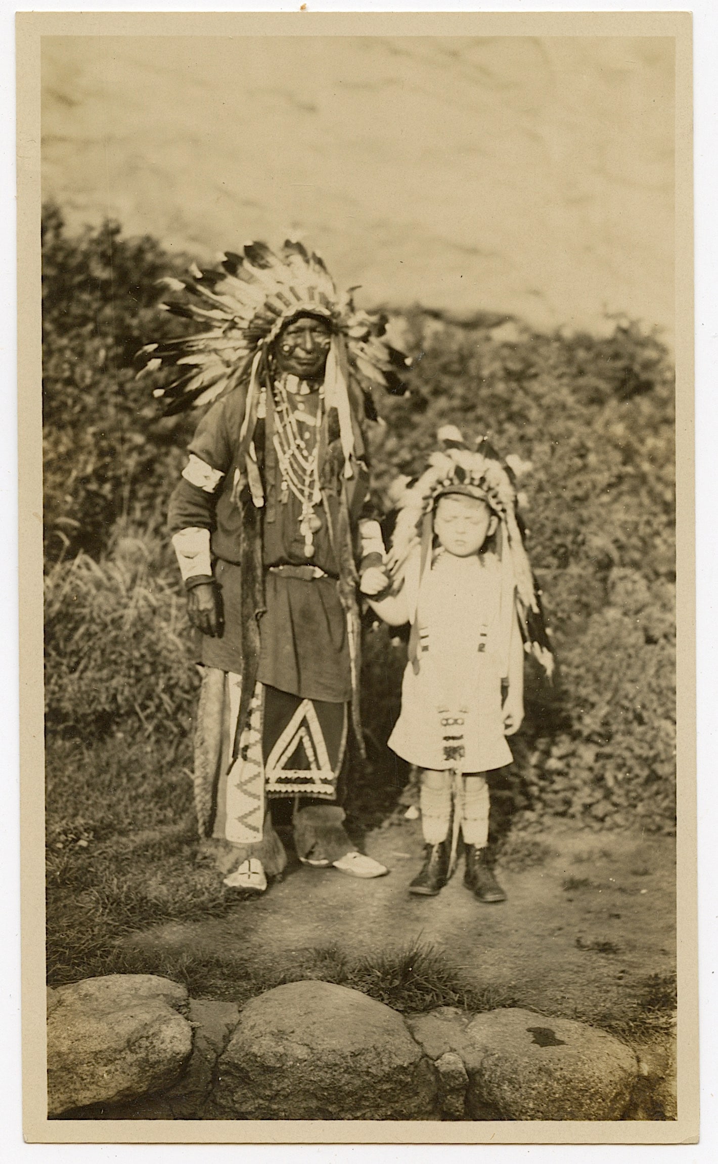 Antique Photo Chief Indian Native in Colorado Springs 5.75" x 3.5" (1 of 2)