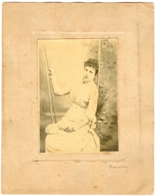 Antique Victorian Photo of Actress ? Signed 6" x 4"