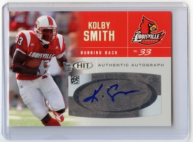 Kolby Smith autographed football card (Louisville) 2007