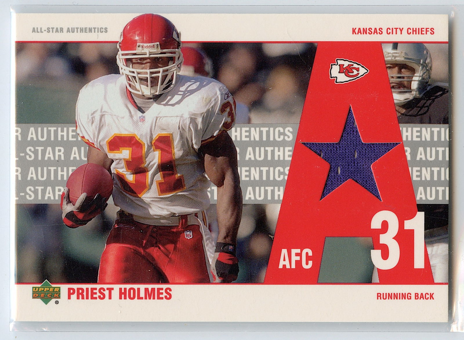 2002 UD Authentics Priest Holmes All-Star Authentics #AA-PH (1 of 2)